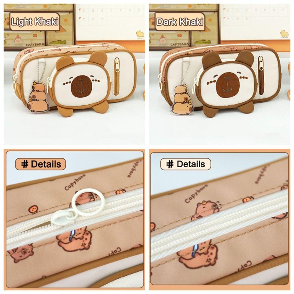 Large Capacity Capybara Pen Bag Detachable Cartoon Pencil Case Lovely Capybara Pencil Case Student