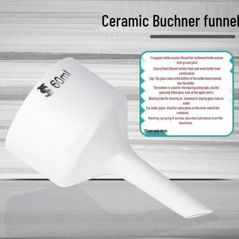 Multi-Size Ceramic Buchner Funnel: 60mm to 200mm Suction Filtration Funnel with Leak-Proof Filter