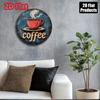 1PC Vintage Coffee Sign Wall Art with Steamy Red Cup Home Bar Kitchen Office Decor