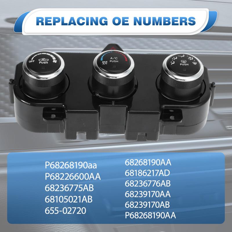 A/C Heater Climate Control Pannel Module Switch 24 P for Dodge Ram 1500/1500 Classic /3500 P68226600AA  655-02720