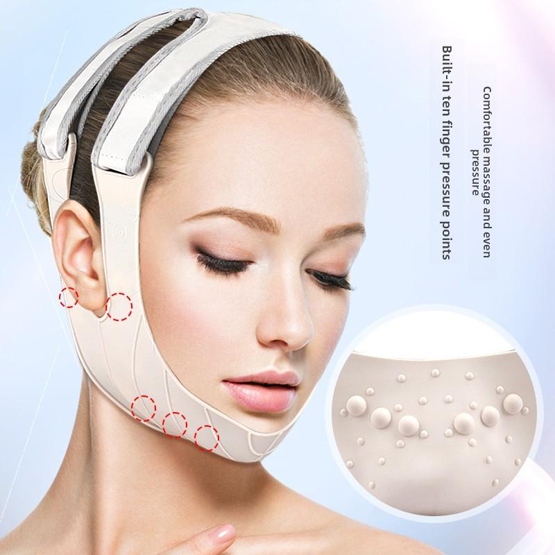 Removable Non-slip Silicone Mask Freely Adjustable Pressurized V-face Strap Lift Double Chin Massage Face Bandage