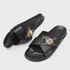 Men's Trendy Genuine Leather Outdoor Cross Sandals: 2024 Summer Soft-Soled Flip Flops
