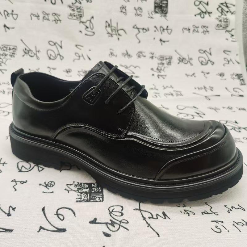 

Первый слой коровьей кожи новые мужские натуральная кожа деловые туфли на широкую ногу кожаные туфли для жениха свадебные туфли 44 чёрный