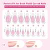 150 Pieces French Press On Nail Pre Applied Base Coat and Primer No Filing Needed for DIY Nail Art Salon Quality Nail