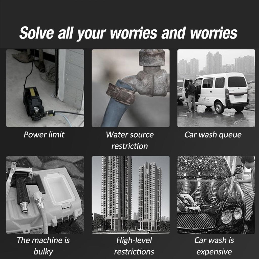 12000mAh 3 Water Types Wireless Car Washer Self-priming High Pressure Car Cleaner Foam Generator Rechargeable for  Battery