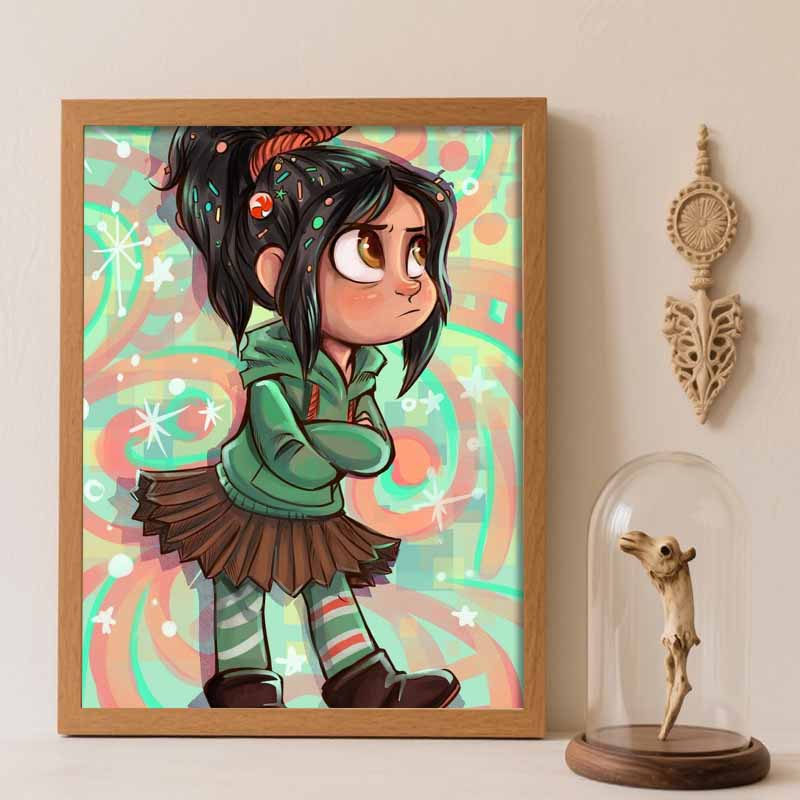 Disney Diamond Painting Kit Vanellope Style Home Decor Craft Perfect Gift Idea Diamond Art Round 20x30cm
