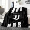 Juventus Logo Streifenmuster Druck Flanelldecke Weiche Warme Überwurfdecke Fußballfan Sofa Bett Heimdekoration