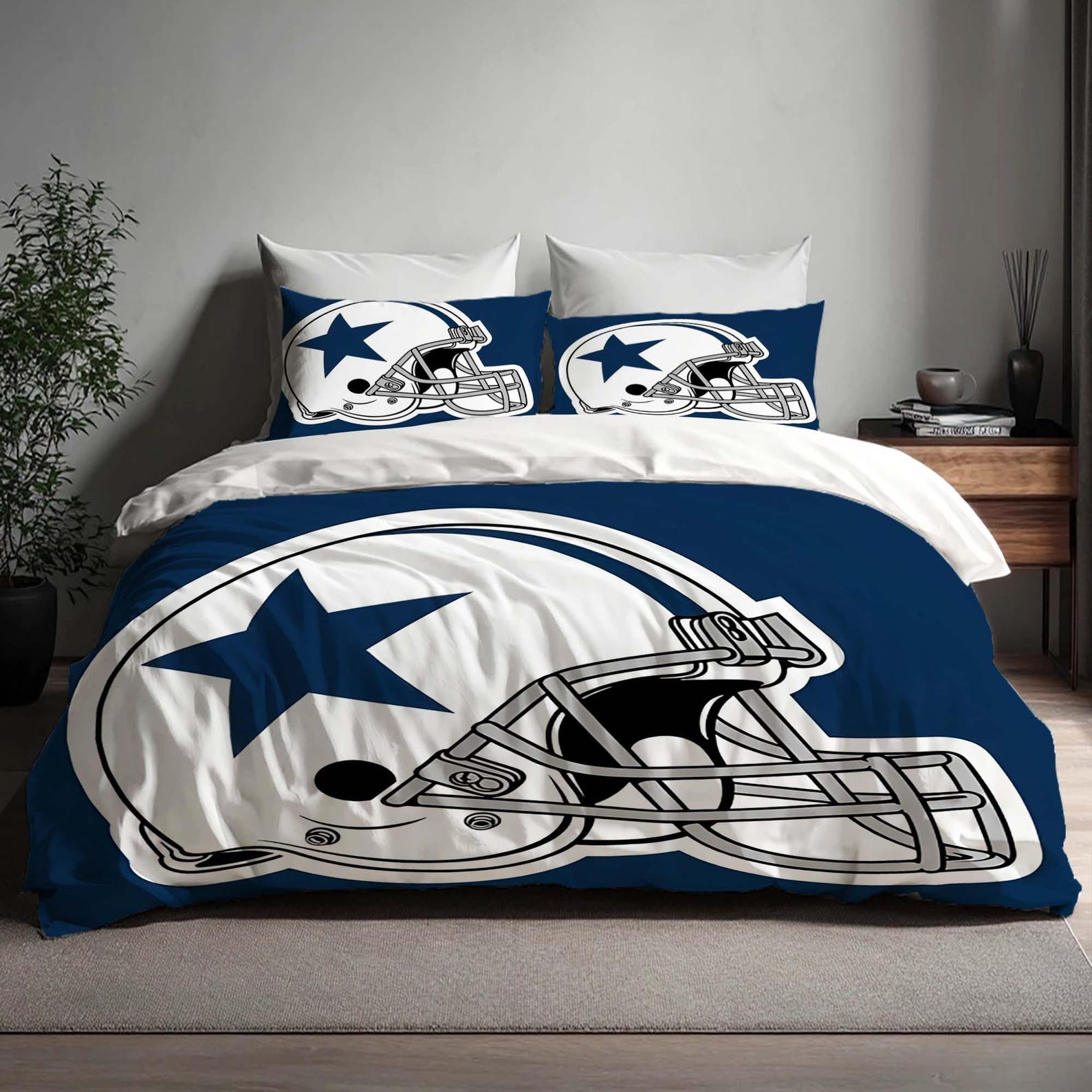 

Gift Handmade Dallas Cowboys Duvet Cover Three Bedding Set Custom Name Birthday Bedding Quilt Cover Christmas Halloween Gift Back to School. 135x200cm