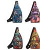 Damen Brusttaschen Geometrischer Druck Oxford-Stoff Lässige Umhängetasche Sport Reisen Outdoor Brust Schultertaschen Neu