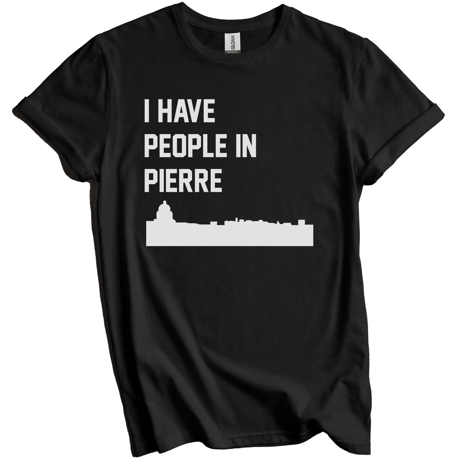 

I Have People In Pierre South Dakota Skyline T-Shirt L