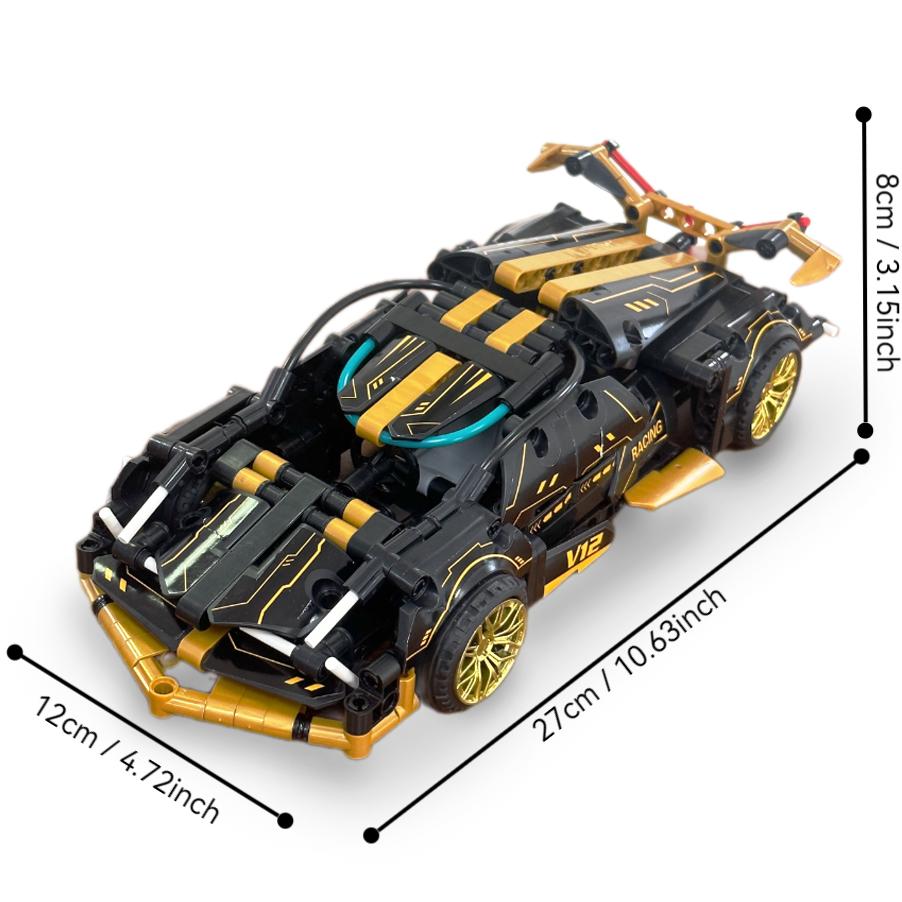 

500 Piece Racing Car Building Set for Kids,STEM 1:18 Technology Sports Car Collection Model Brick Toy Kit With Gift Box