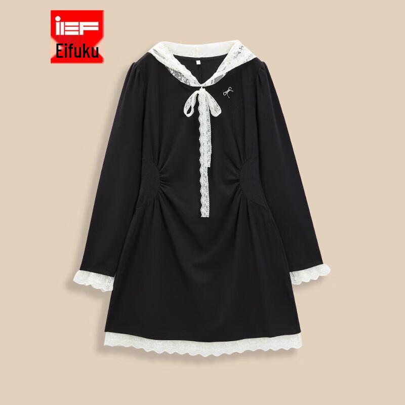 

IEF Plus Size Women s 2025 Autumn Sweet Lace Patchwork Dress 2XL