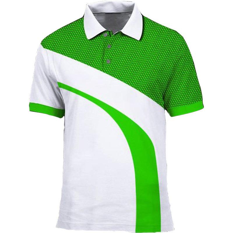 New Men's Summer POLO Shirt Men's Casual Short Sleeve Lapel T-Shirt D Printed Short Sleeve POLO
