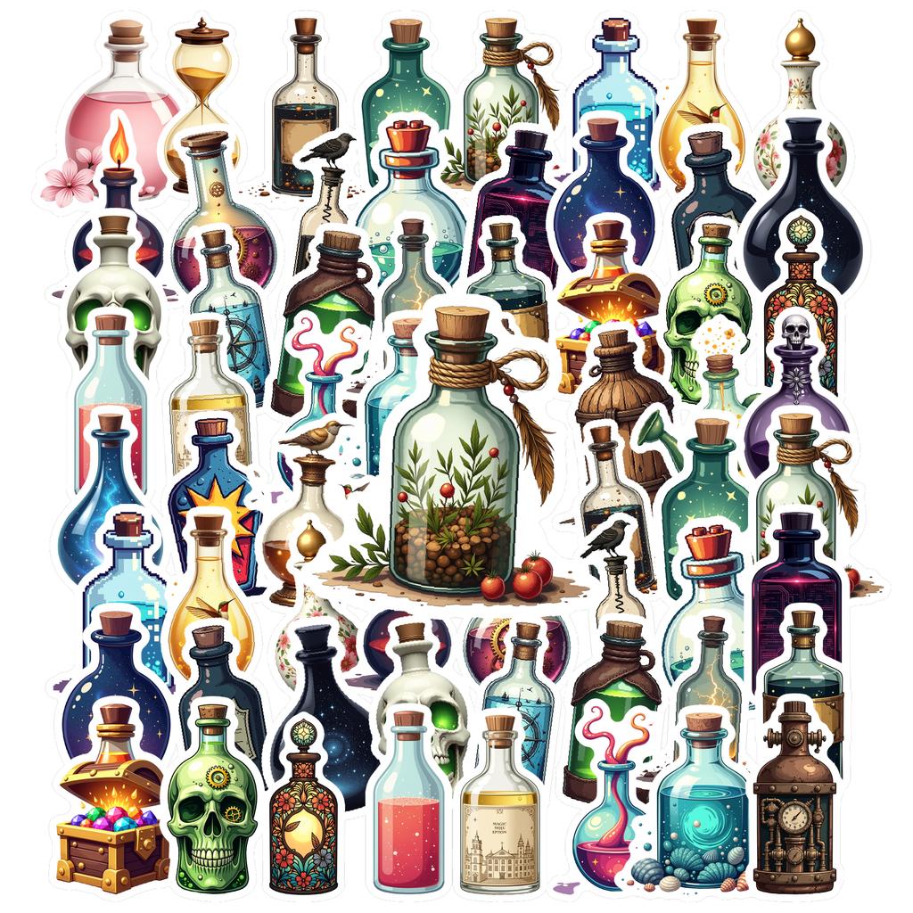 35-150pcs Magic Potion Bottle Stickers Funny Bottles Decals Diy Laptops Phones Decorative Stickers Teacher Reward School Supplie