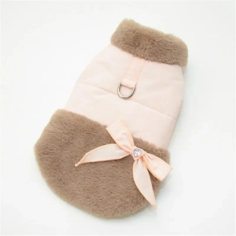

Small Dog Clothes winter pet apparel coat Yorkshire Maltese Poodle Bichon Pomeranian Schnauzer Puppy Dog Clothing vest outfit S розовый