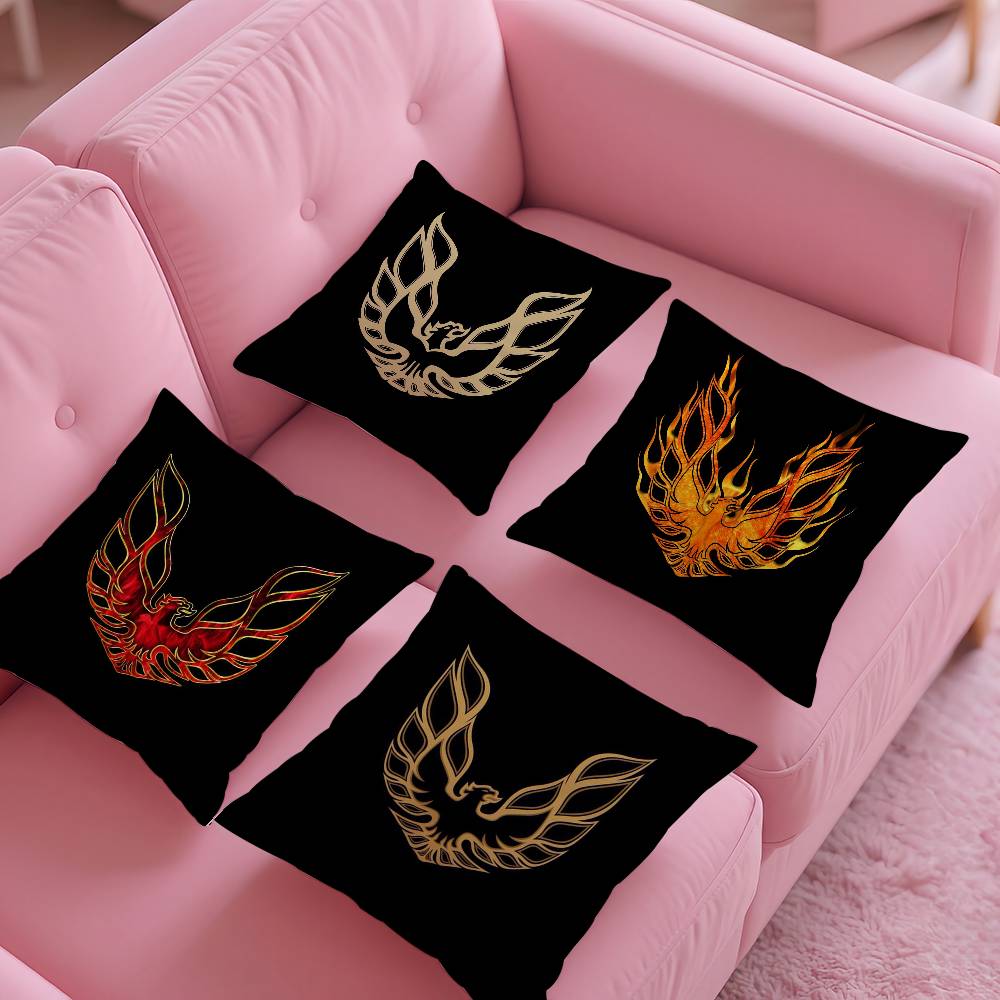 Hot Golden P-Pontiac Pillow Case Anti-Dustmite Pillow Invisible Zipper Silky Short Plush Sofa Cushion Cover