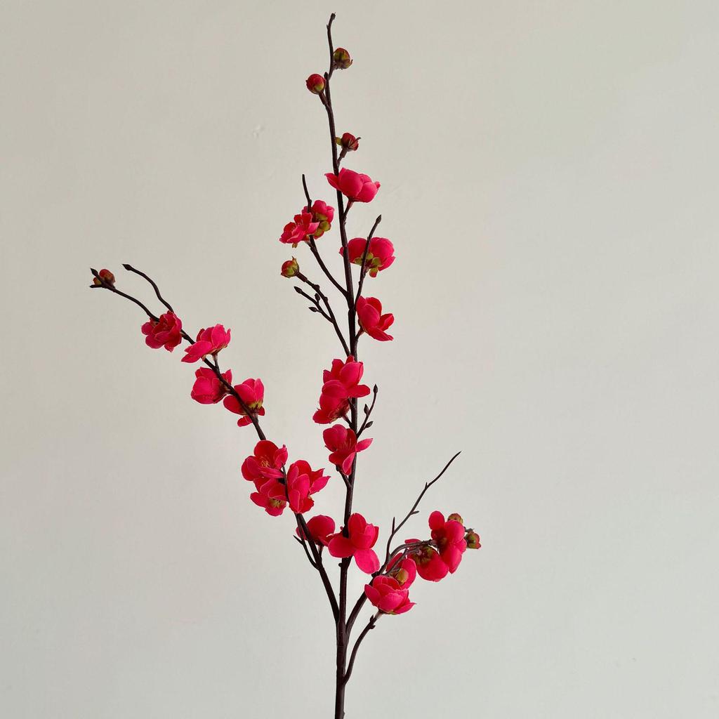 Artificial Plum Blossom Branch - Decorative Faux Flower Arrangement for Home
