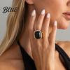Vintage Style Ring/Earrings Women Ring/Earrings with Large Square Stone Retro