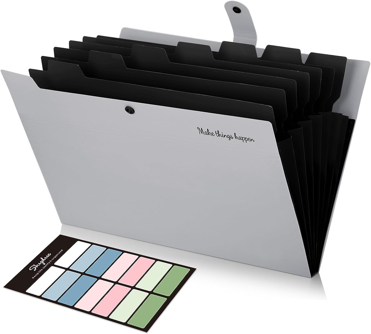 

SKYDUE File 8 Pocket Expansion File Folder Document File Box Document Storage Case A4 Snap Type Водонепроницаемая карманная сумка Clear File Document