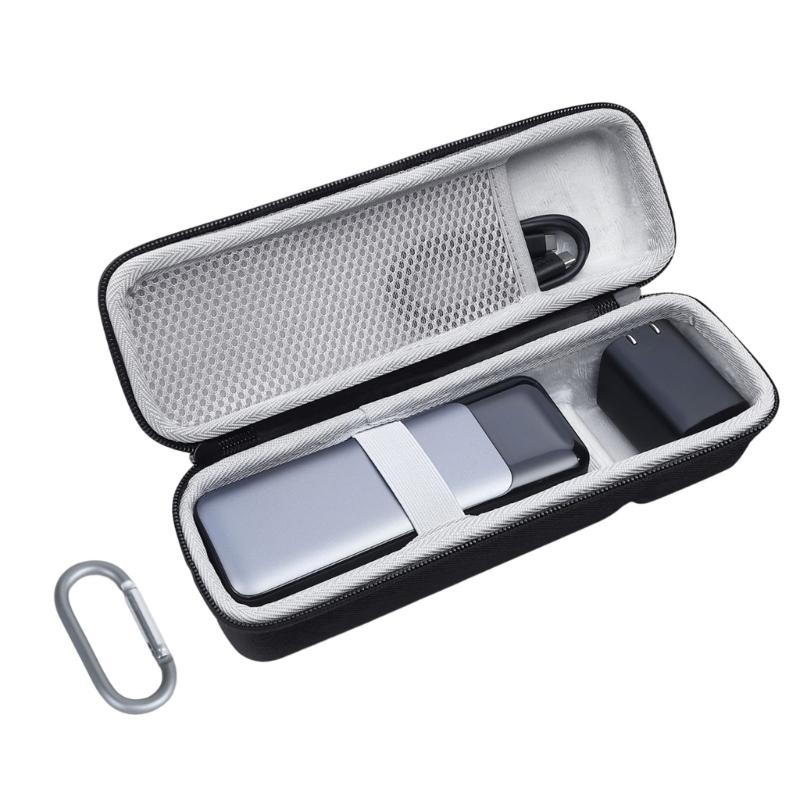 EVA Carry Case for Power Bank 27650 & 24000mAh Storage Bag Scratchproof Hard Box Storage Pouch with Mesh Pocket
