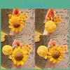 Creative Plush Crochet Sunflower Keychain Adorable Bag Charm Gift For Exams