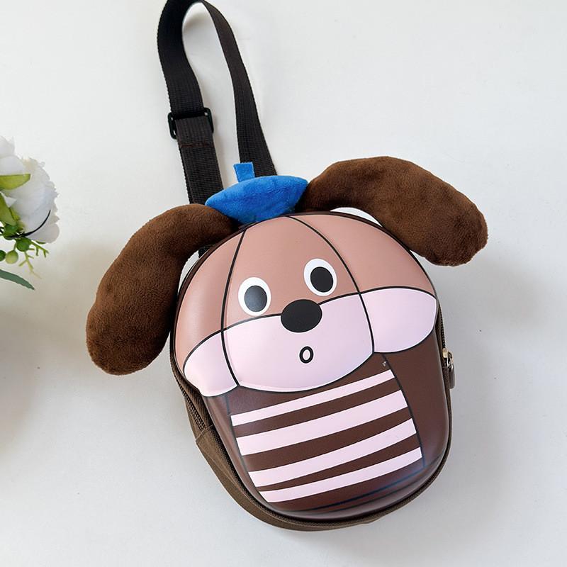 

Одинарная мультяшная детская наплечная сумка через грудь с милым принтом собаки и дизайном с плюшевыми ушками коричневый