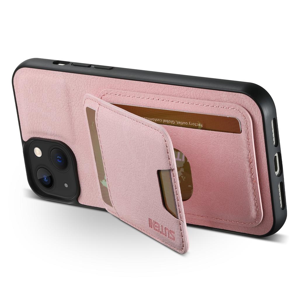 For iPhone 13 6.1 Inch Case Litchi Texture Vertical Flip Kickstand Phone Cover