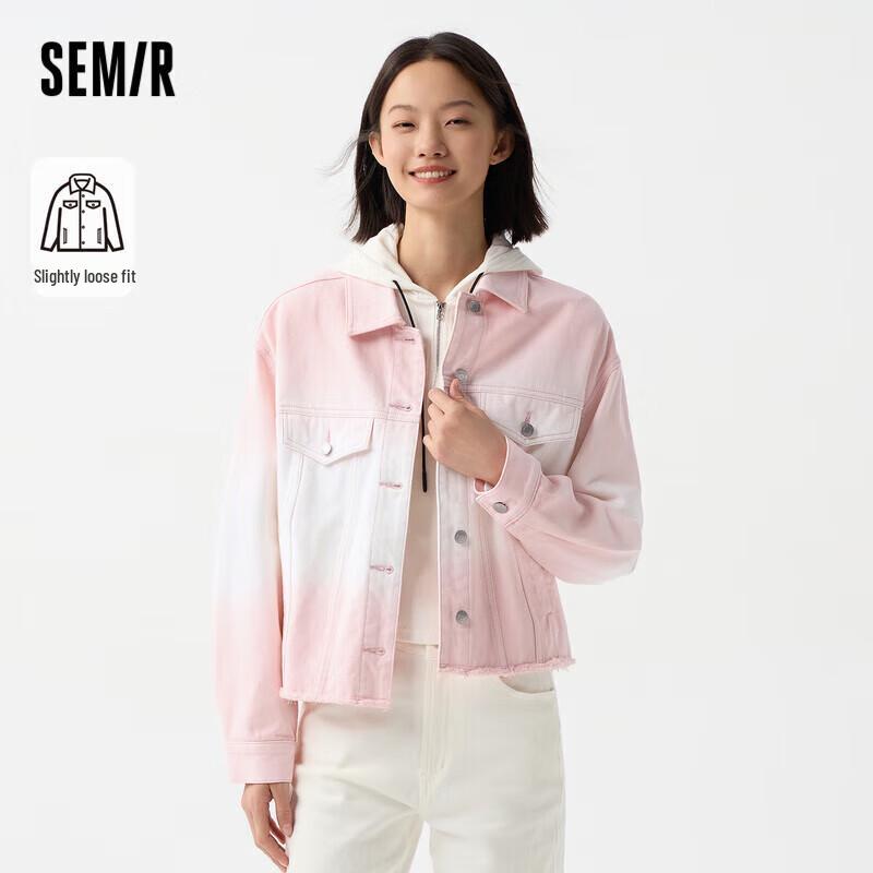 Semir Women s Soft Denim Short Gradient Loose Jacket L