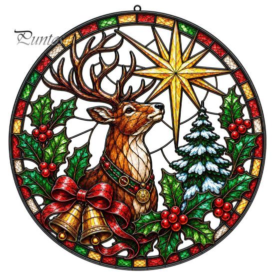 Reusable Christmas Window Decor Stained Glass Style Cling, Rainbow Film Sun Catcher Static Sunlight Reflective Films Suncatcher Sticker for Home Shop