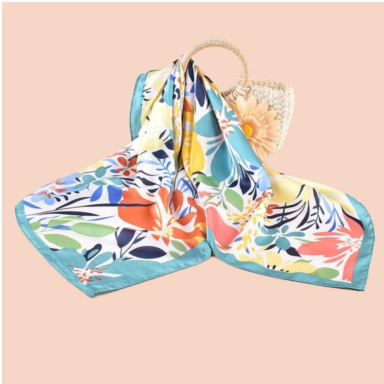 Women Silk Scarf Summer Hair Scarf Silk Satin Neckerchief Female Hair Ties Headband Hair Ornament Woman Bandana Bag Scarves