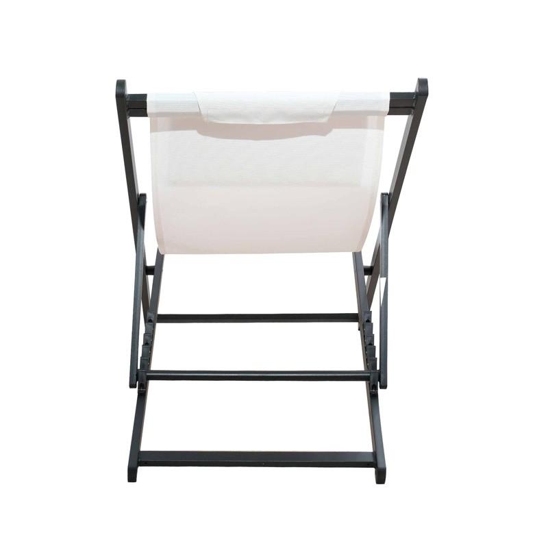 Aluminiowy składany fotel Chili2 Biały + Ciemnoszary