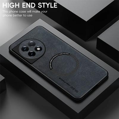 Dla OnePlus ACE 2 2 Pro 2V Drobny Otwór Skóra Owcza Magnetyczny TPU Miękki Brzeg Odporny na Upadki Odporny na Odciski Palców Etui na Telefon