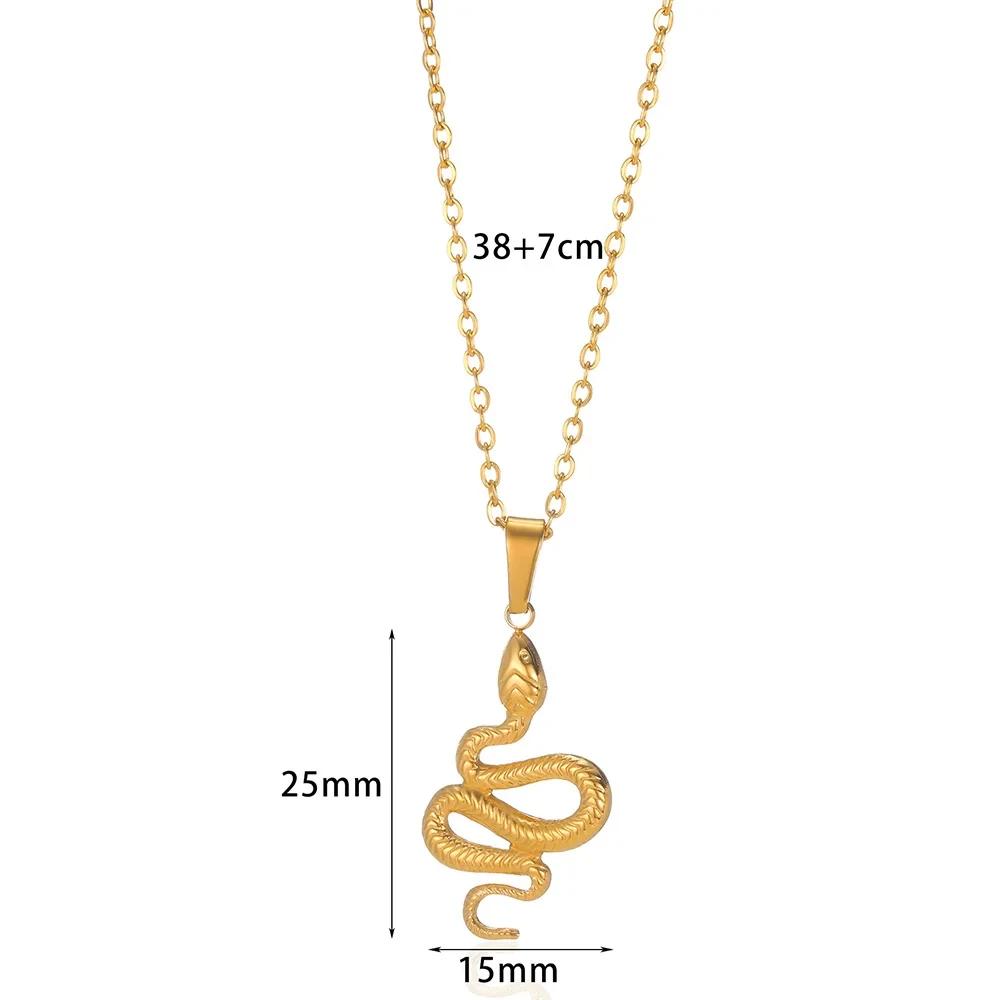 

Stainless Steel Snake Pendant Necklaces Gold Color Necklaces For Women Aesthetic Waterproof Jewelry Accessories Gift For Her