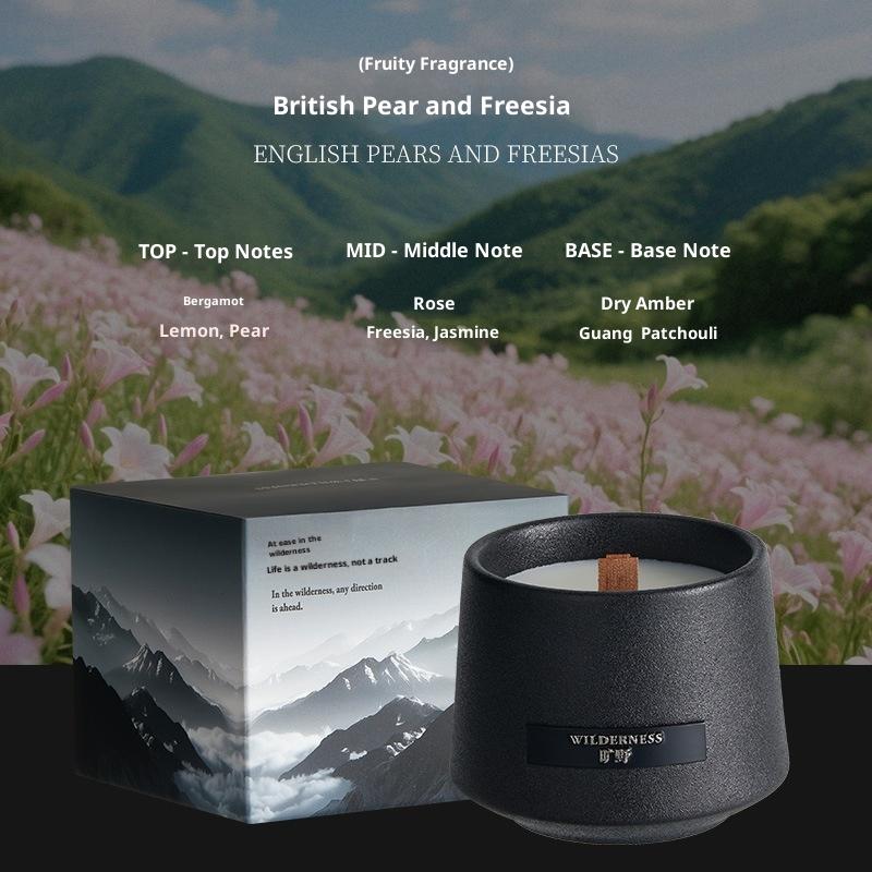 Ароматическая свеча в стакане Высококлассное украшение для дома, спальни, аромат English Pear and Freesia