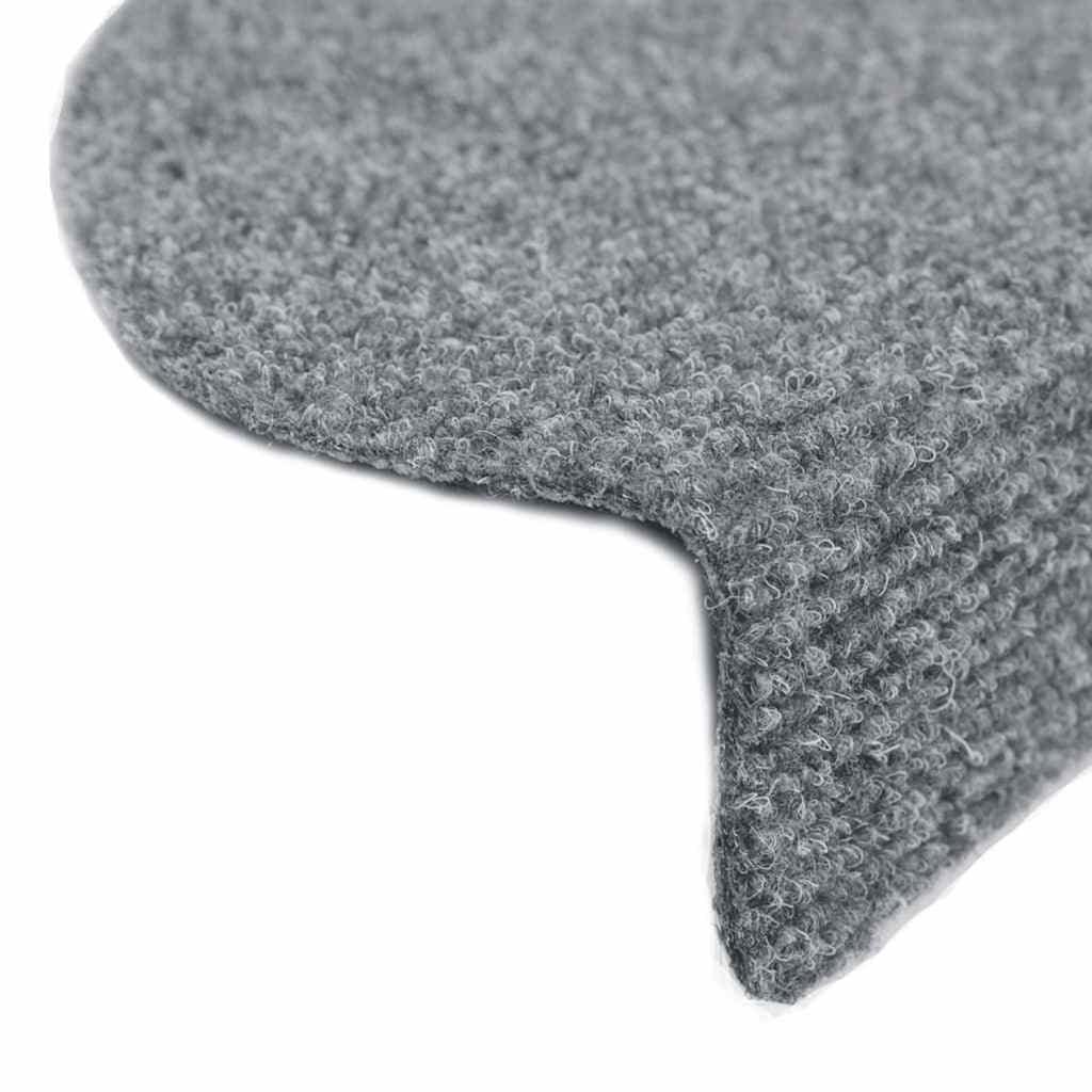 Self Adhesive Stair Treads 20 Pcs 56 X 17 X 3 Cm Light Grey Semi Round
