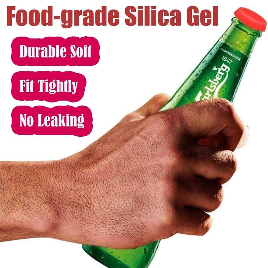 5/10/20Pcs Silicone Beer Bottle Caps Random Color Preservative Cover for Vinegar Soy Sealing Lid Wine Stopper Bar Accessories