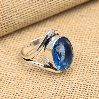925 Sterling Silber Tansanit Edelstein Handgefertigter schöner Ring Schmuck Geschenk für Sie
