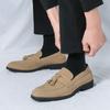 New Arrival Pointed Suede Leather Tassel Dress Shoes For Men's Luxury Designer Wedding Party Loafers Sapatos Tenis Masculino