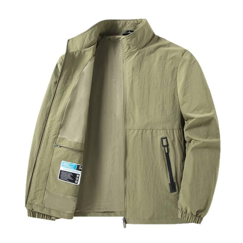 Herren Casual Jacke mit Stehkragen – Frühling/Herbst, Locker, Atmungsaktiv, Modisch für den Weg zur Arbeit