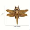 Dragonfly Wall Mount Decor Hanging Ornament Artwork Centerpiece Golden Craft Gift Sculpture