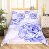 Blue Rose King Queen Bedding Set Romantic Floral Duvet Cover Abstract Water Ripples Flower Comforter Cover Polyester Quilt Cover