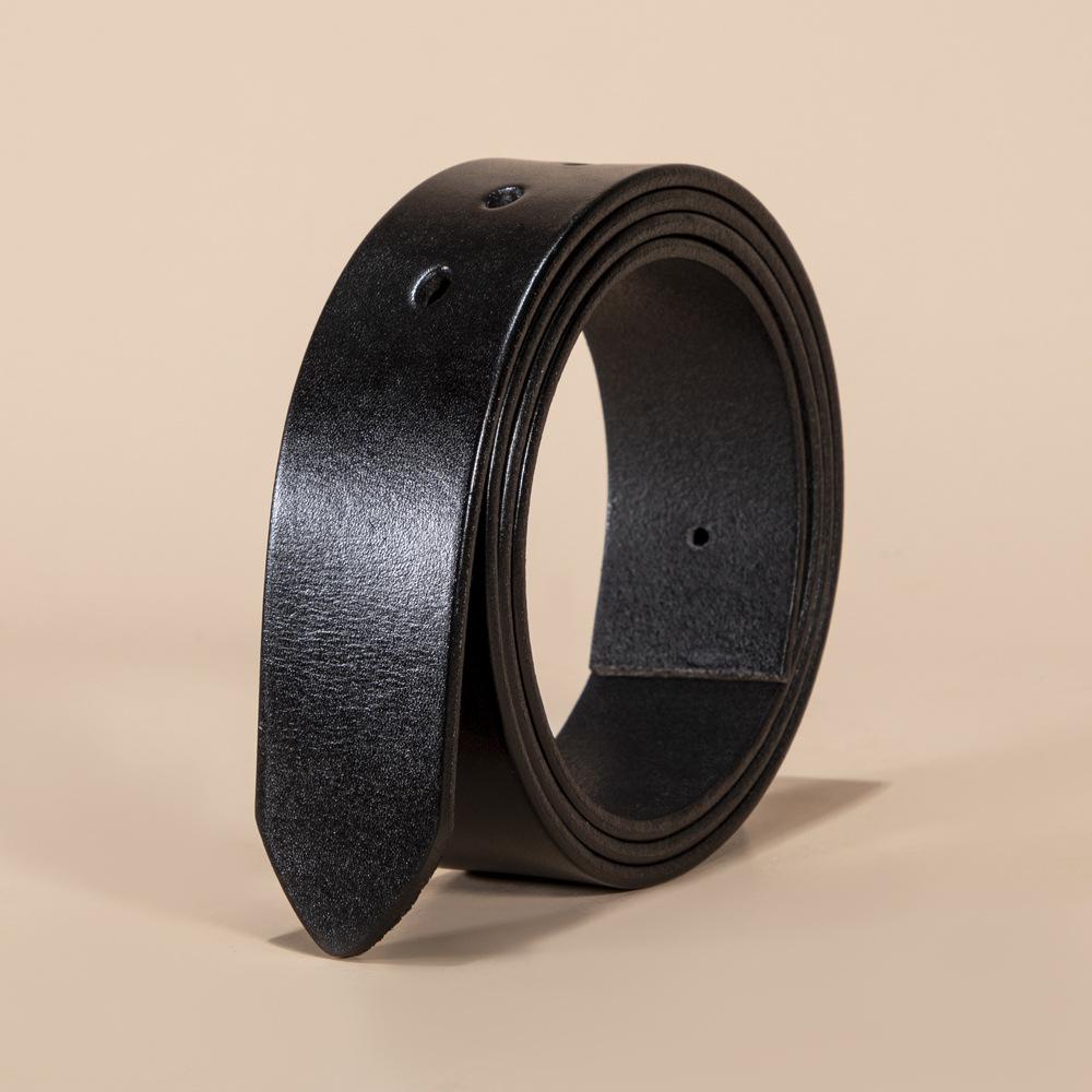 First Layer Tree Paste Leather Cowhide Belt Strip Men'S Genuine Leather Without Button Head Lead Ring Belt