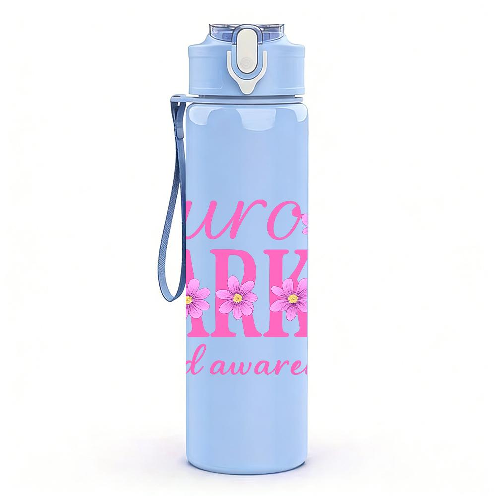 1PC Neuro Sparkly Awareness Graphic,750ml Color Plastic Sports Water Bottle,Leakproof Flip Straw Lid,Suitable for Sports Office Home Use