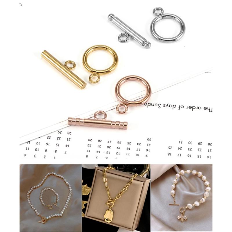 10 Pair Toggle Jewelry Clasps for Jewelry Making Metal Round OT Toggle Clasp Clip Craft DIY Necklace Chain Findings