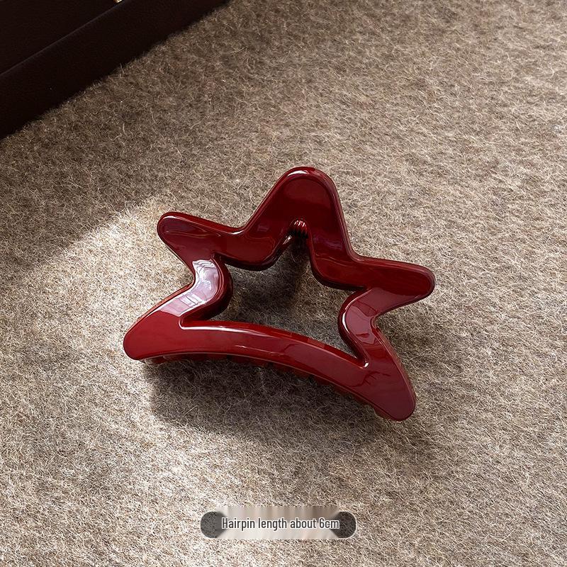 

Retro Burgundy Half-Updo Hair Clip for Women - 2025 High-End Hair Accessory