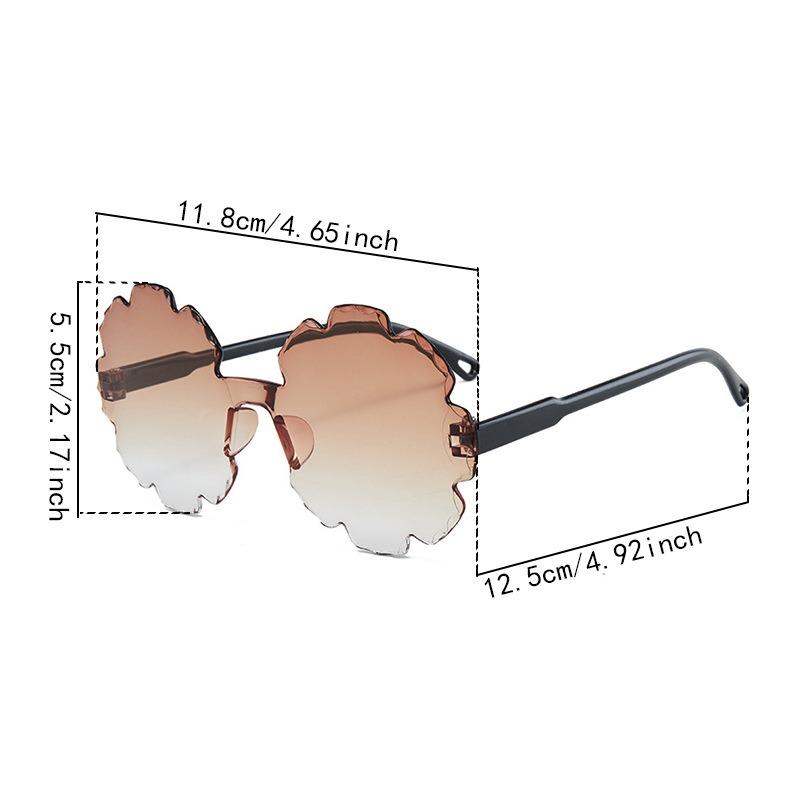 Non-polarized Fashion Rimless Irregular Edge Trimming Cute Flower Cartoon Sunglasses Men Women Outdoors Party Sunscreen Eyeglasses