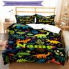 3pcs Custom Name Dinosaur Bedding Set Duvet Cover Closure Includes 1 Duvet Cover & 2 Pillowcases, Soft and Comfortable for All Seasons.
