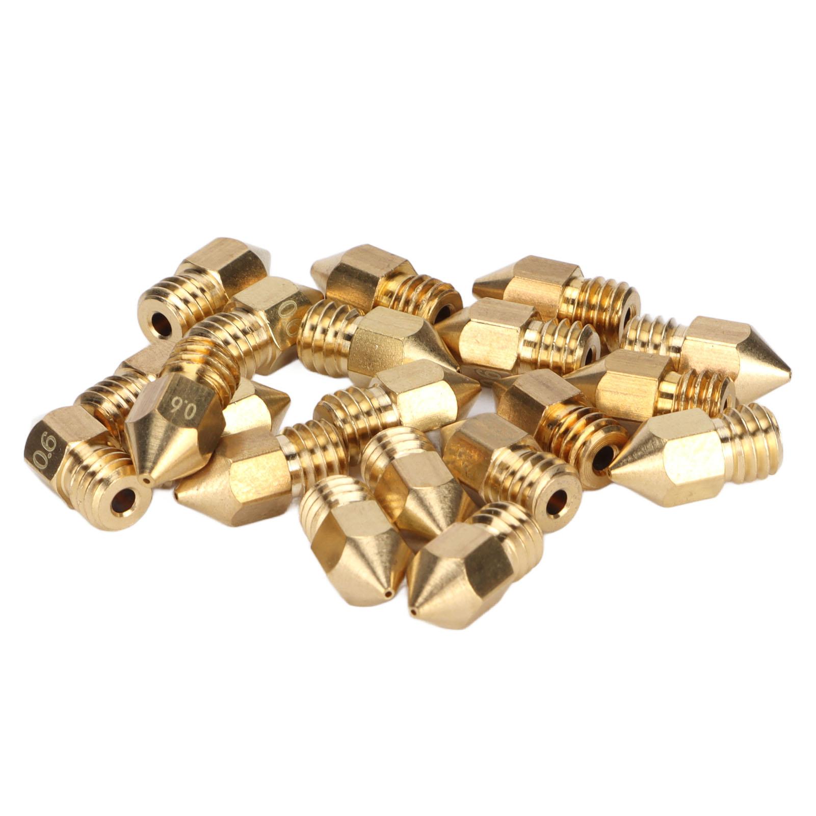 

Комплект из 20 шт. сопел MK8 с резьбой 1,75 мм M6, полированные сопла экструдера с коробкой для хранения для 3D-принтера