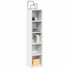 VidaXL CD Shelf, Set of 2, 21x16x93.5 Cm, Reconstituted Wood, White, Display Cabinet with Compartment, Living Room Storage, 802696