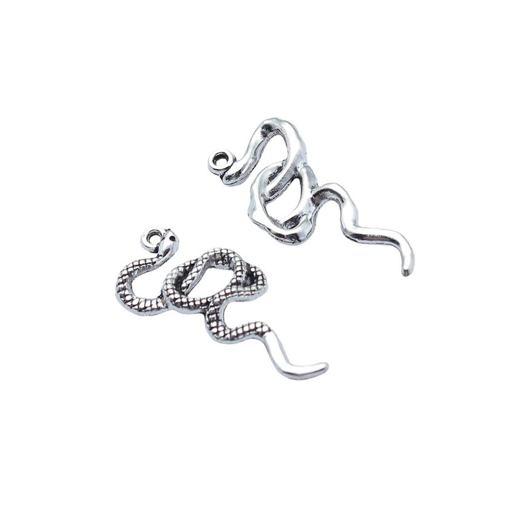 Cobra Snake Charms Antique Bronze Silver Pendants For DIY Bracelet Necklace Jewelry